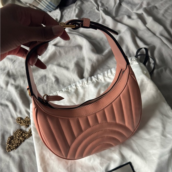 Gucci Marmont Half Moon Hobo Pink - Picture 5 of 7